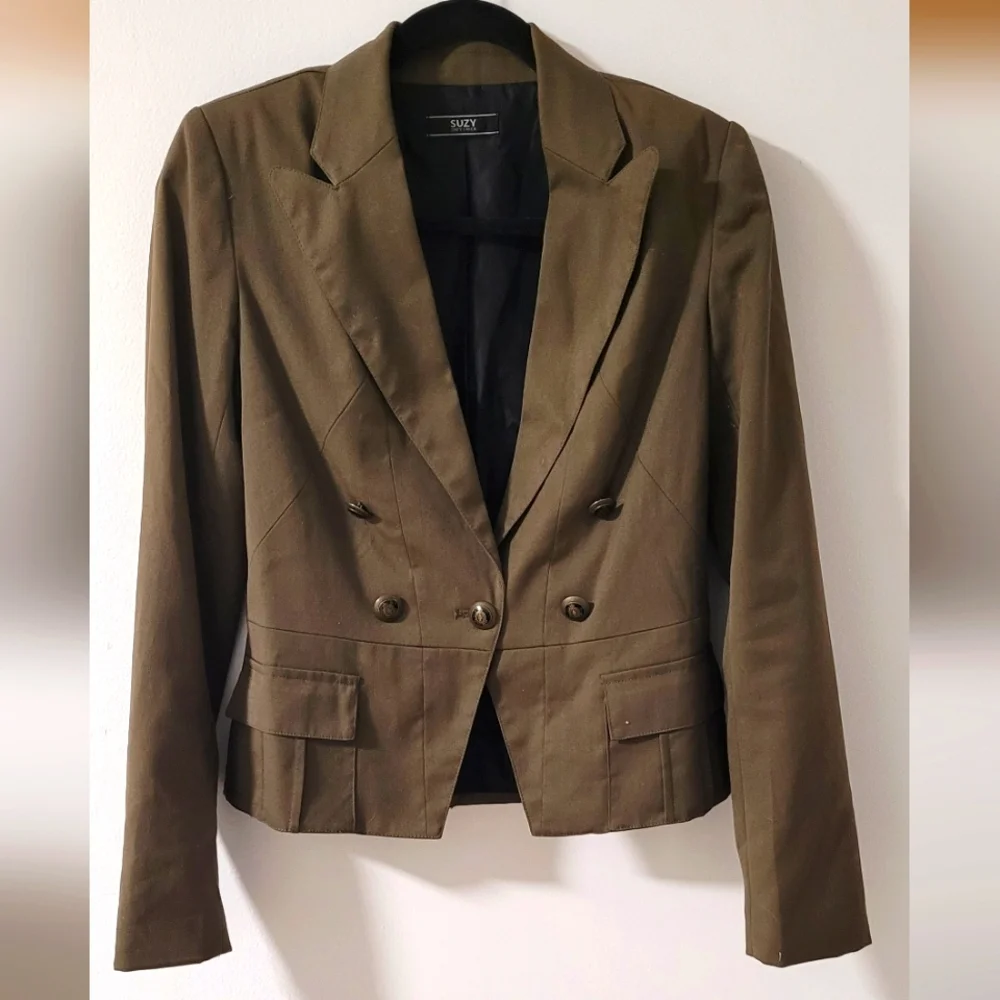 Suzy shier, olive green blazer, size S a - Picture 2 of 4